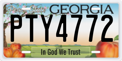GA license plate PTY4772