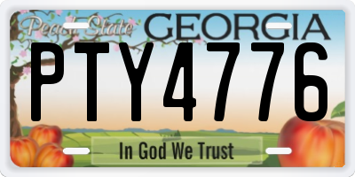 GA license plate PTY4776