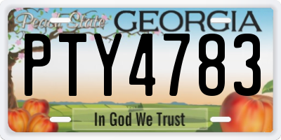 GA license plate PTY4783