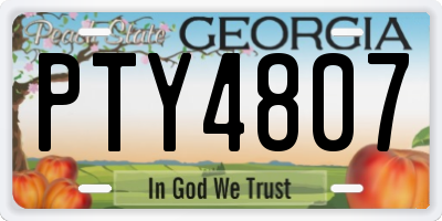 GA license plate PTY4807