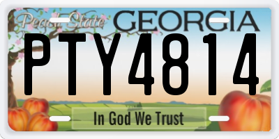 GA license plate PTY4814