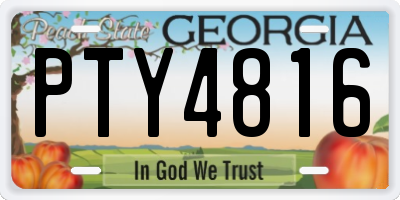 GA license plate PTY4816