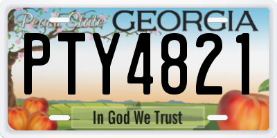 GA license plate PTY4821