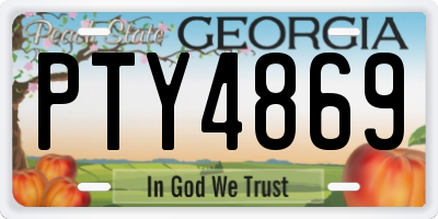 GA license plate PTY4869