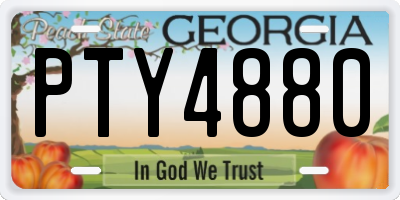 GA license plate PTY4880