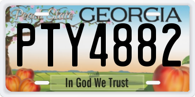 GA license plate PTY4882