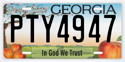 GA license plate PTY4947