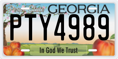 GA license plate PTY4989
