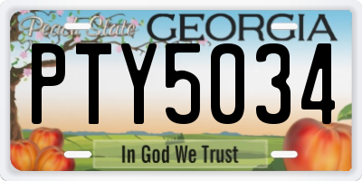 GA license plate PTY5034