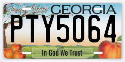 GA license plate PTY5064