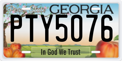 GA license plate PTY5076