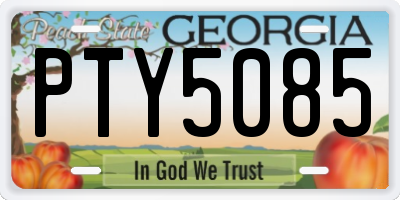 GA license plate PTY5085
