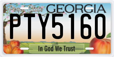 GA license plate PTY5160