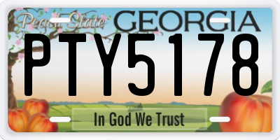 GA license plate PTY5178