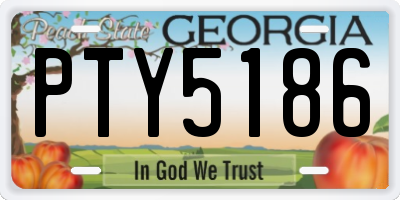 GA license plate PTY5186