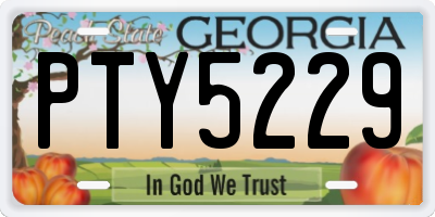 GA license plate PTY5229