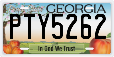 GA license plate PTY5262