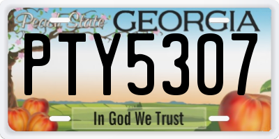 GA license plate PTY5307