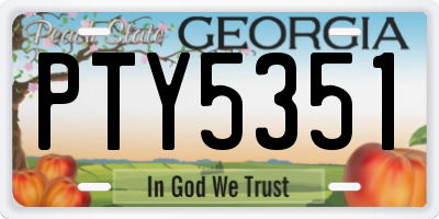 GA license plate PTY5351
