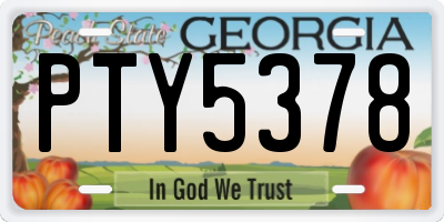 GA license plate PTY5378