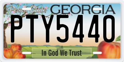 GA license plate PTY5440