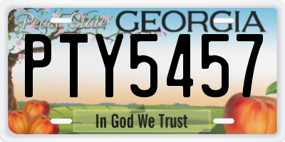GA license plate PTY5457