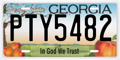 GA license plate PTY5482
