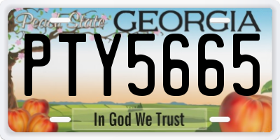 GA license plate PTY5665