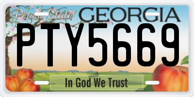 GA license plate PTY5669