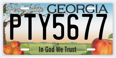 GA license plate PTY5677