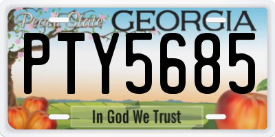 GA license plate PTY5685
