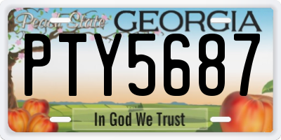 GA license plate PTY5687