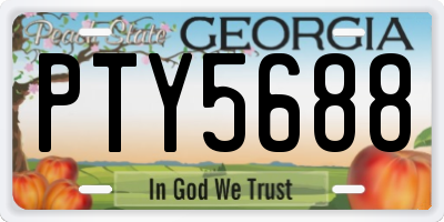 GA license plate PTY5688