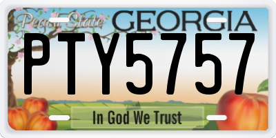 GA license plate PTY5757