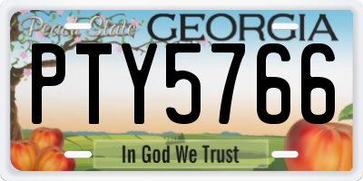GA license plate PTY5766