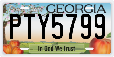 GA license plate PTY5799