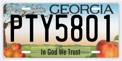 GA license plate PTY5801