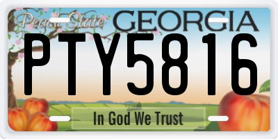 GA license plate PTY5816