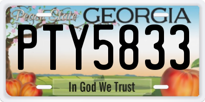 GA license plate PTY5833