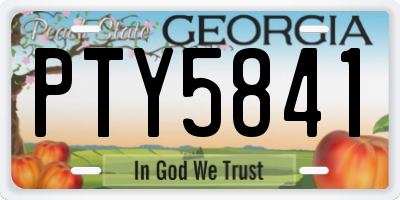GA license plate PTY5841