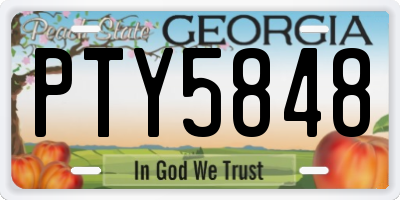 GA license plate PTY5848