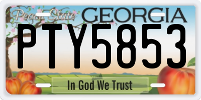 GA license plate PTY5853