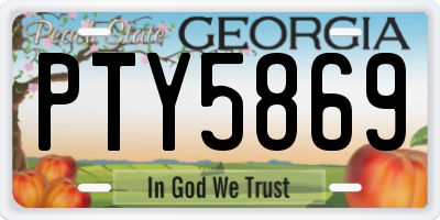 GA license plate PTY5869