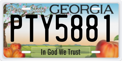 GA license plate PTY5881