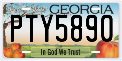 GA license plate PTY5890