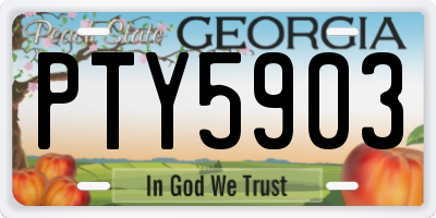 GA license plate PTY5903