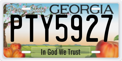 GA license plate PTY5927