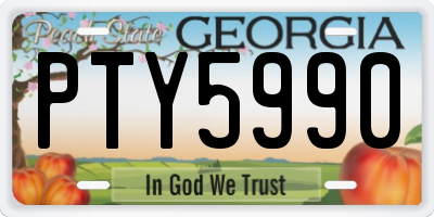 GA license plate PTY5990