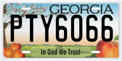 GA license plate PTY6066