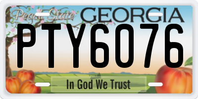 GA license plate PTY6076